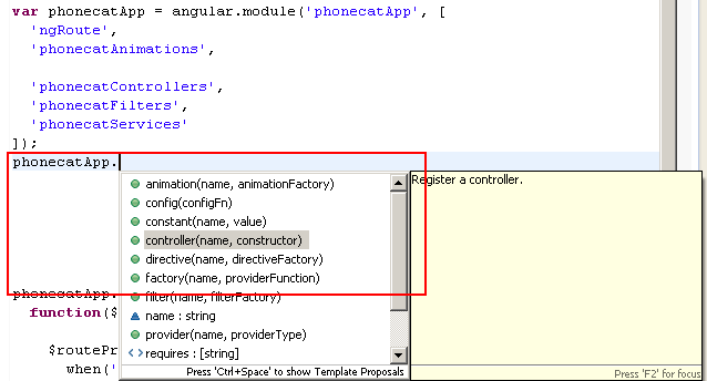 JS Angular Completion Module